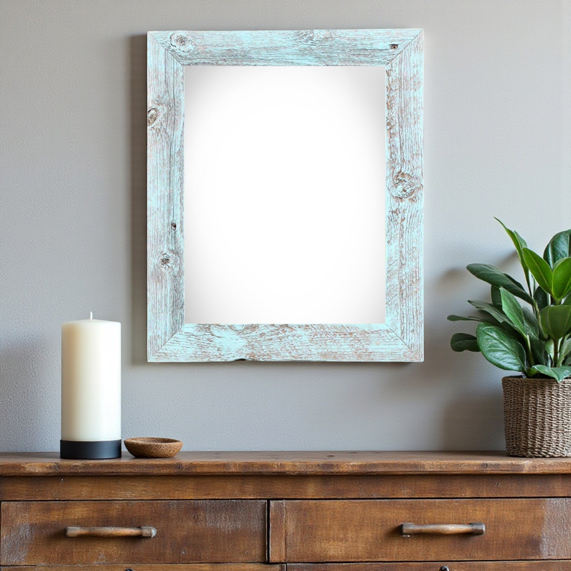 24" x 36" Blue Solid Wood Hanging Picture Frame - Loft&Timber