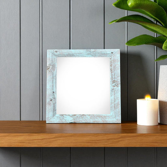 4" x 4" Blue Solid Wood Tabletop Picture Frame - Loft&Timber