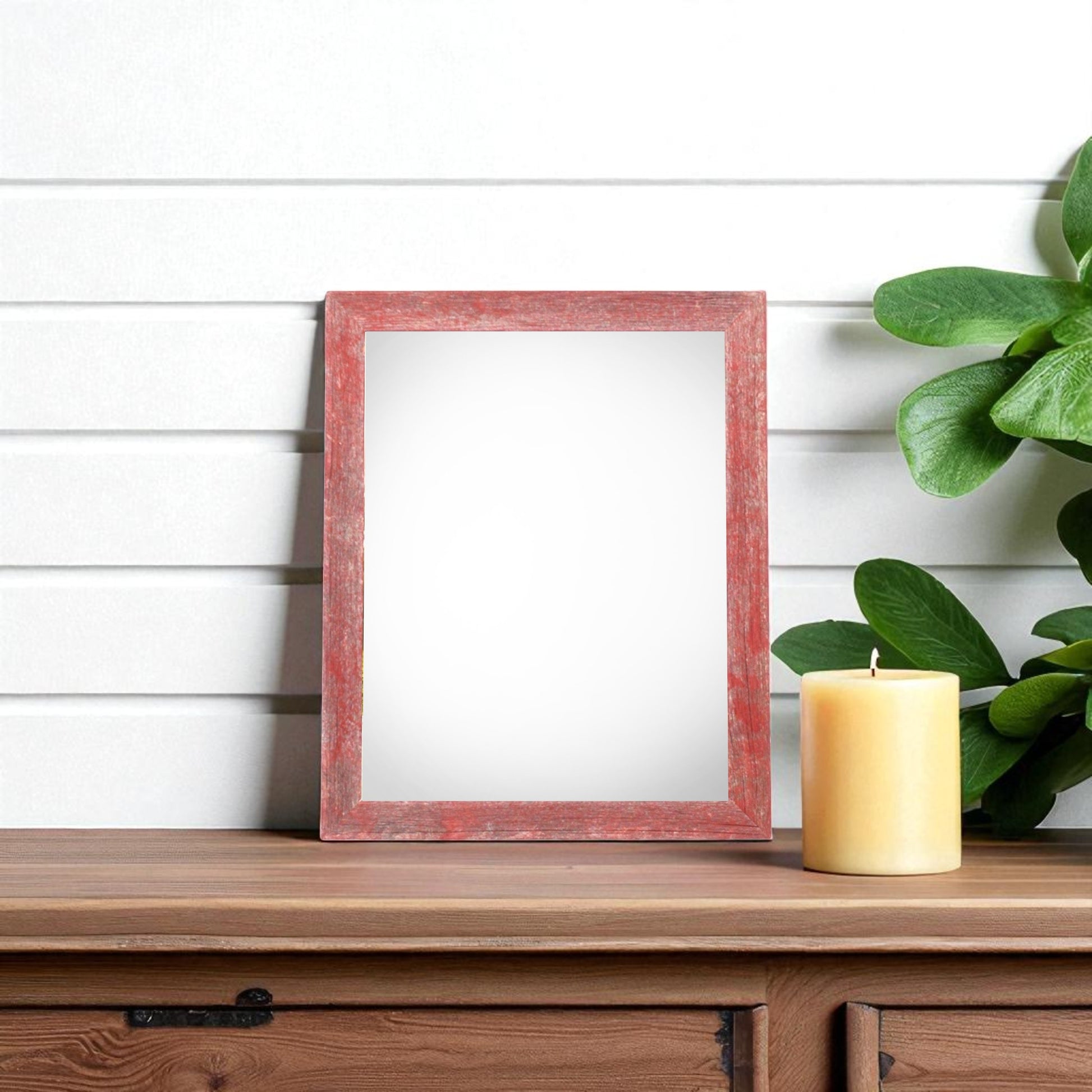 8" x 10" Red Solid Wood Tabletop Picture Frame - Loft&Timber