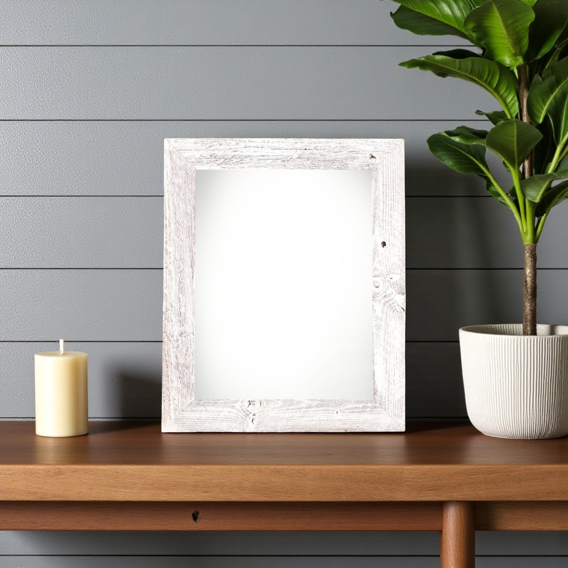 8" x 10" White Solid Wood Tabletop Picture Frame - Loft&Timber