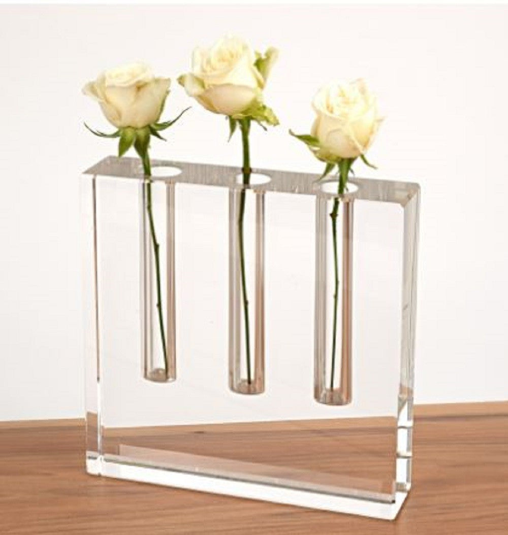 7" Clear Crystal Clear Square Table Vase - Loft&Timber