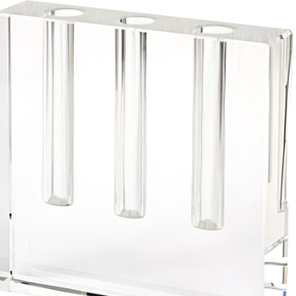 7" Clear Crystal Clear Square Table Vase - Loft&Timber