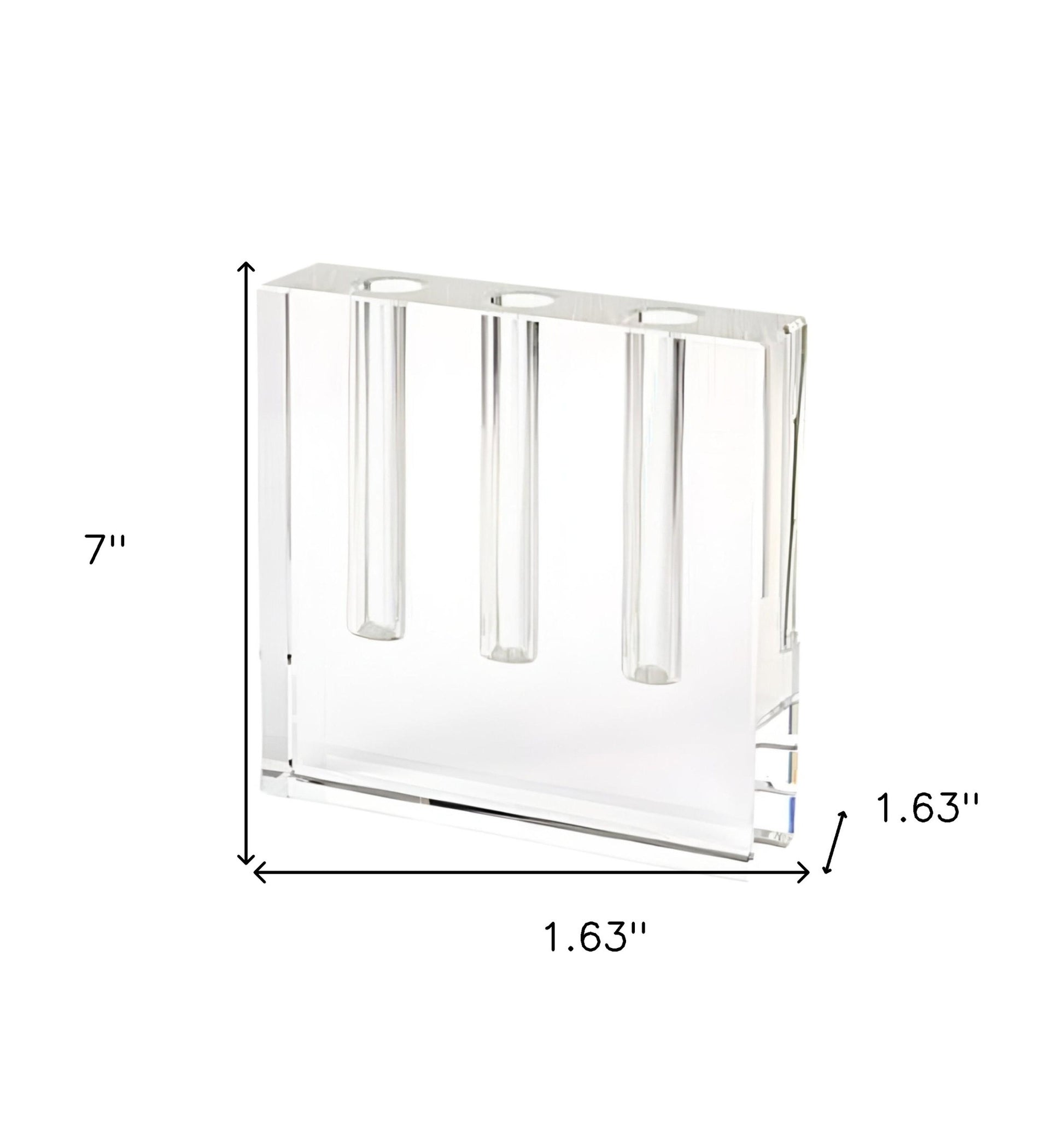7" Clear Crystal Clear Square Table Vase - Loft&Timber