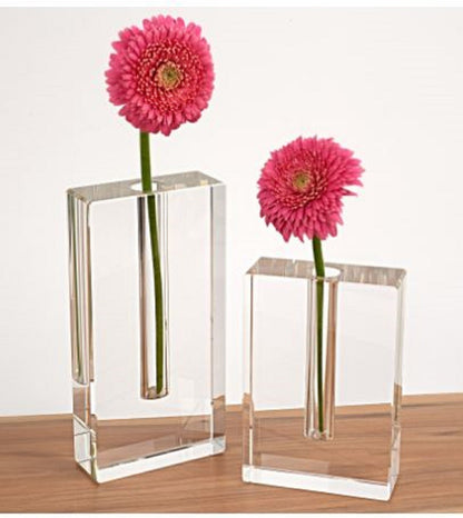 6" Clear Square Crystal Glass Table Vase - Loft&Timber