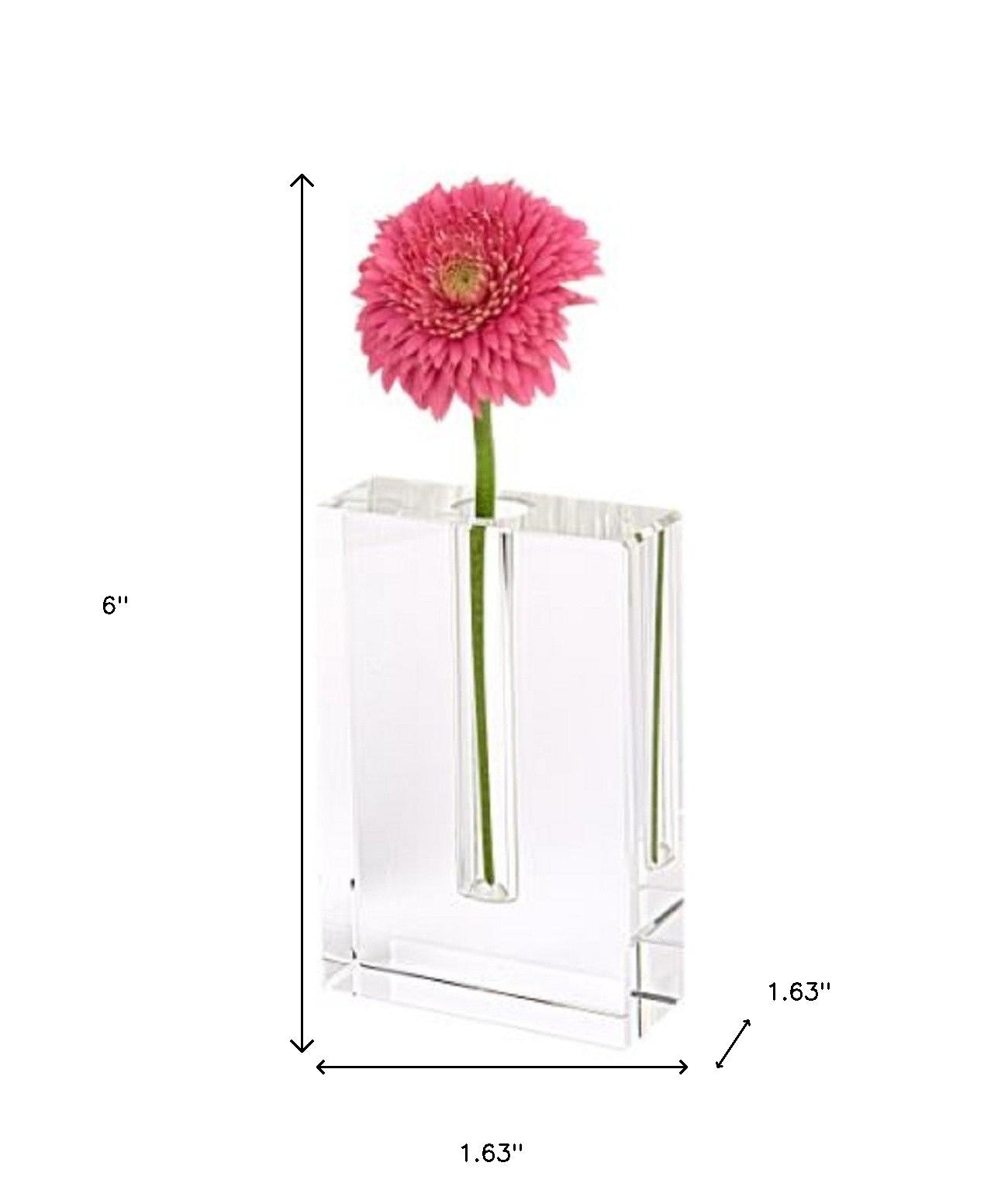 6" Clear Square Crystal Glass Table Vase - Loft&Timber