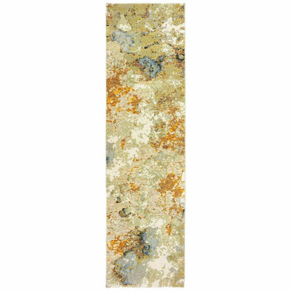 12' Gold And Ivory Runner Rug - Loft&Timber