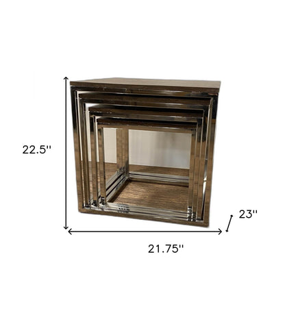 Set Of 4 Modern Rustic Nesting Accent Tables - Loft&Timber