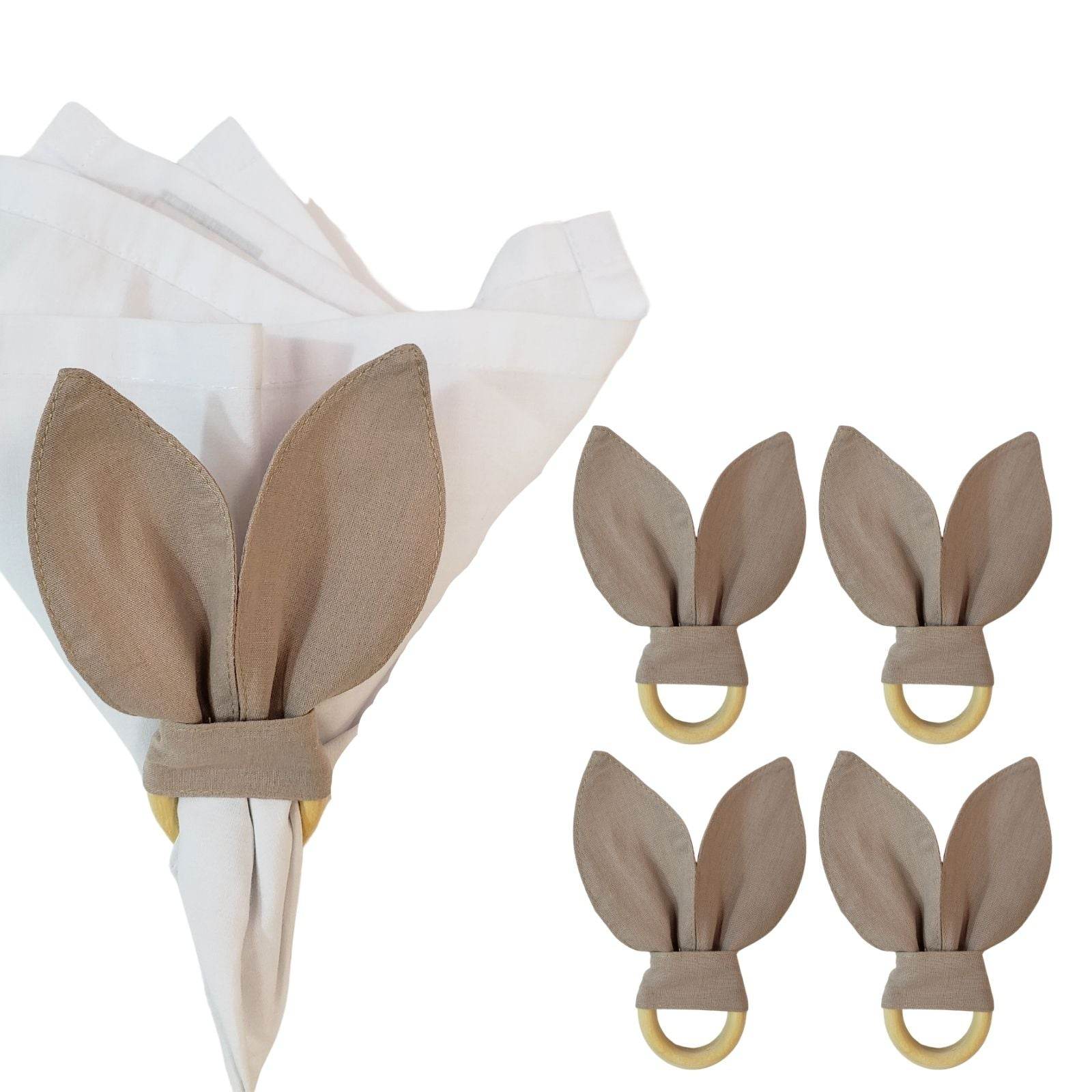 Maison Charlo | Easter Set of 4 Fendi Bunny Ears Napkin Rings | Dining Table Decor - Loft&Timber