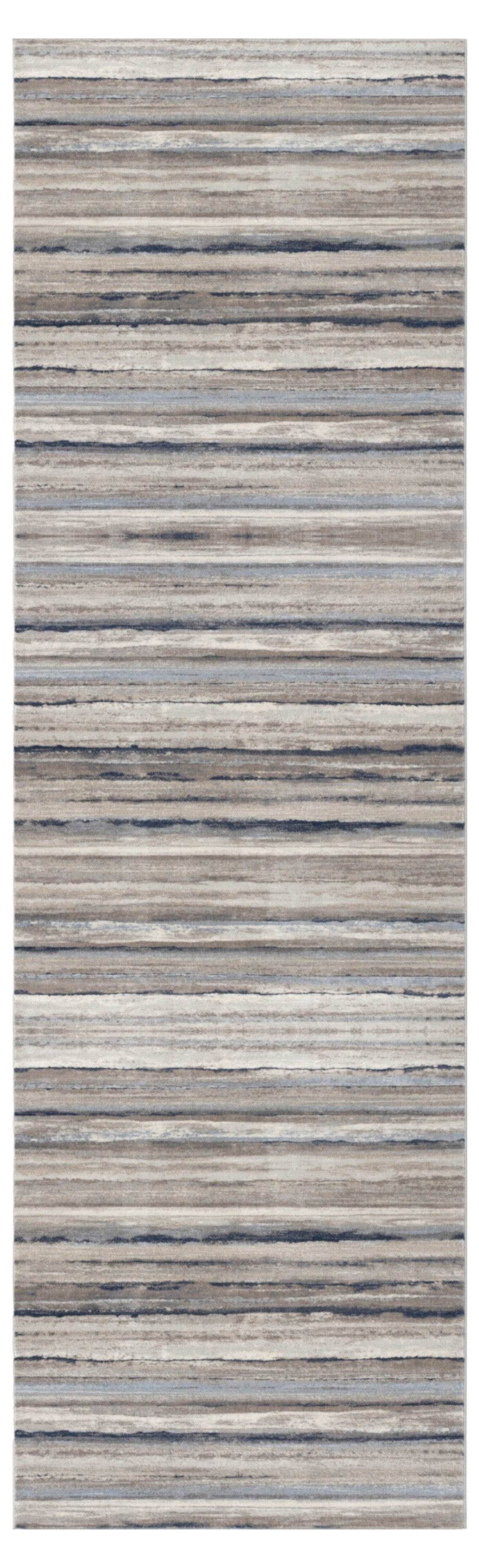 8' Blue Striped Runner Rug - Loft&Timber