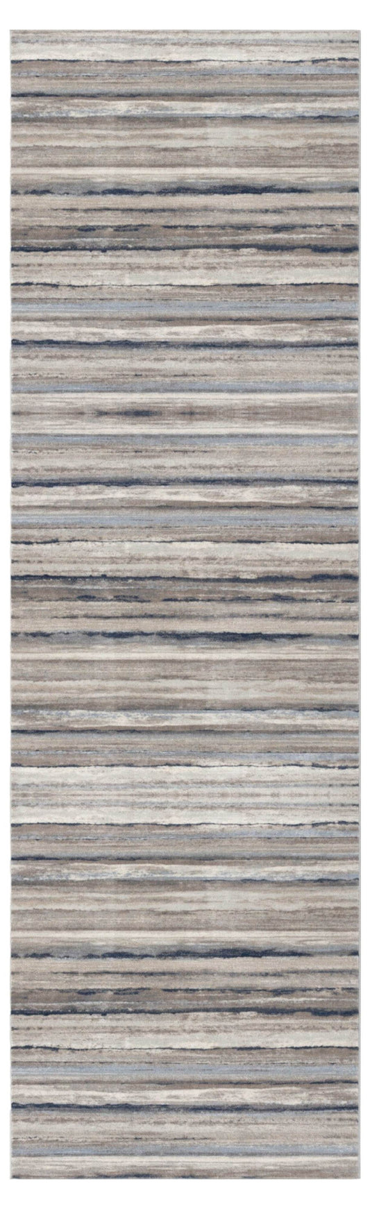 8' Blue Striped Runner Rug - Loft&Timber