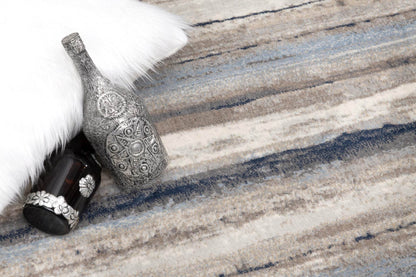 8' Blue Striped Runner Rug - Loft&Timber