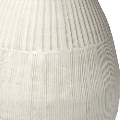 21" White Cylinder Ceramic Floor Vase - Loft&Timber
