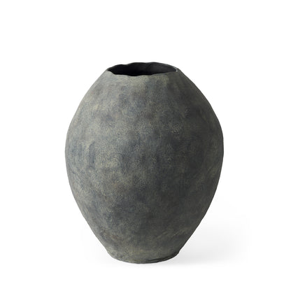 23" Gray Oval Distressed Ceramic Floor Vase - Loft&Timber