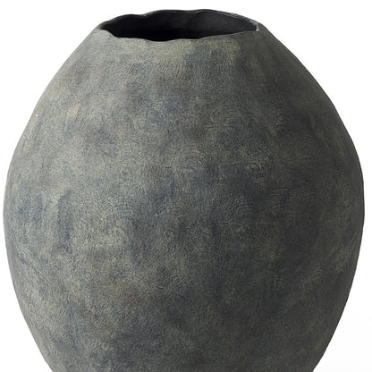 23" Gray Oval Distressed Ceramic Floor Vase - Loft&Timber