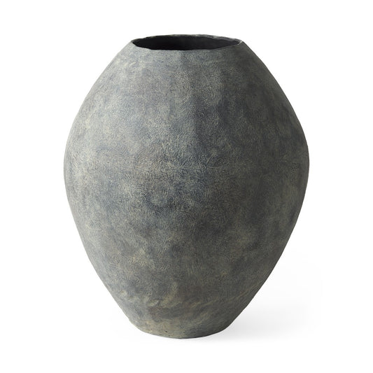 28" Gray Cylinder Ceramic Floor Vase - Loft&Timber