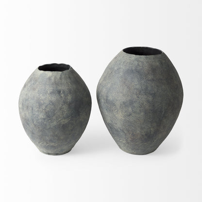 28" Gray Cylinder Ceramic Floor Vase - Loft&Timber