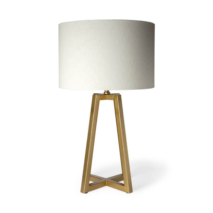 Metallic Gold Tone Geometric Table Lamp - Loft&Timber