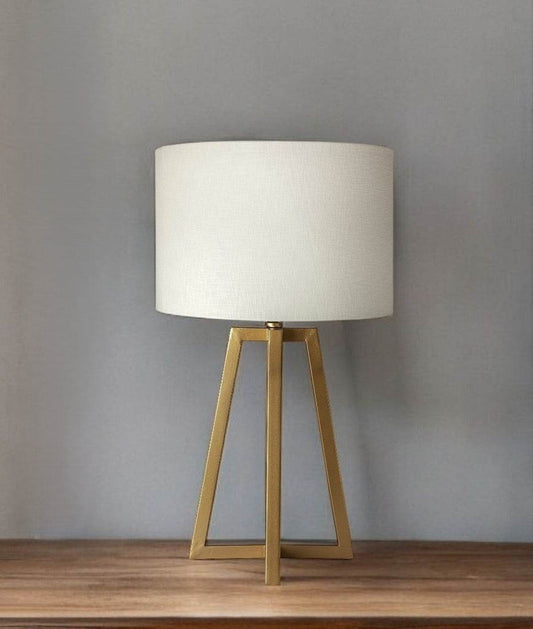 Metallic Gold Tone Geometric Table Lamp - Loft&Timber