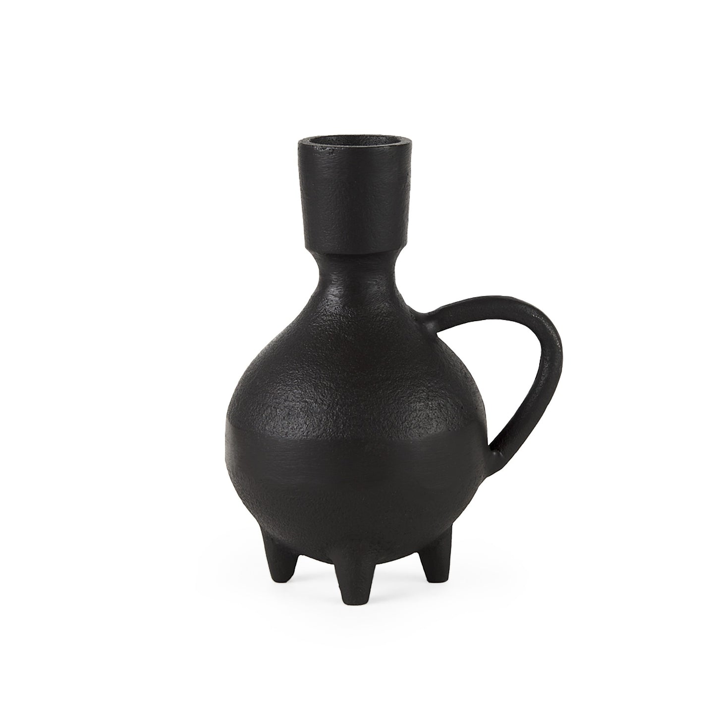 7" Black Ceramic Round Jug Vase - Loft&Timber