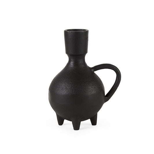 7" Black Ceramic Round Jug Vase - Loft&Timber
