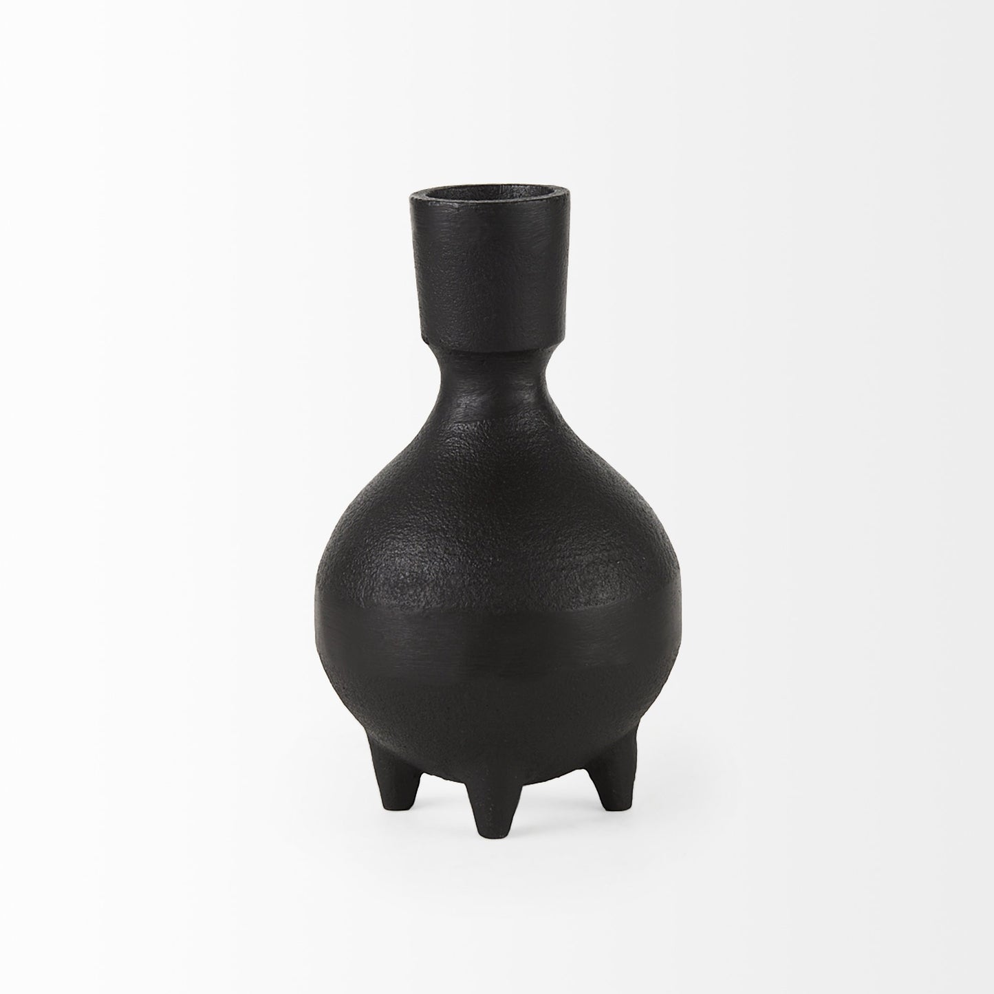 7" Black Ceramic Round Jug Vase - Loft&Timber