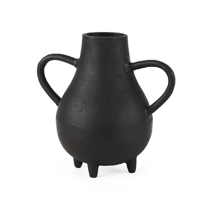 8" Black Two Handle Ceramic Jug Vase - Loft&Timber