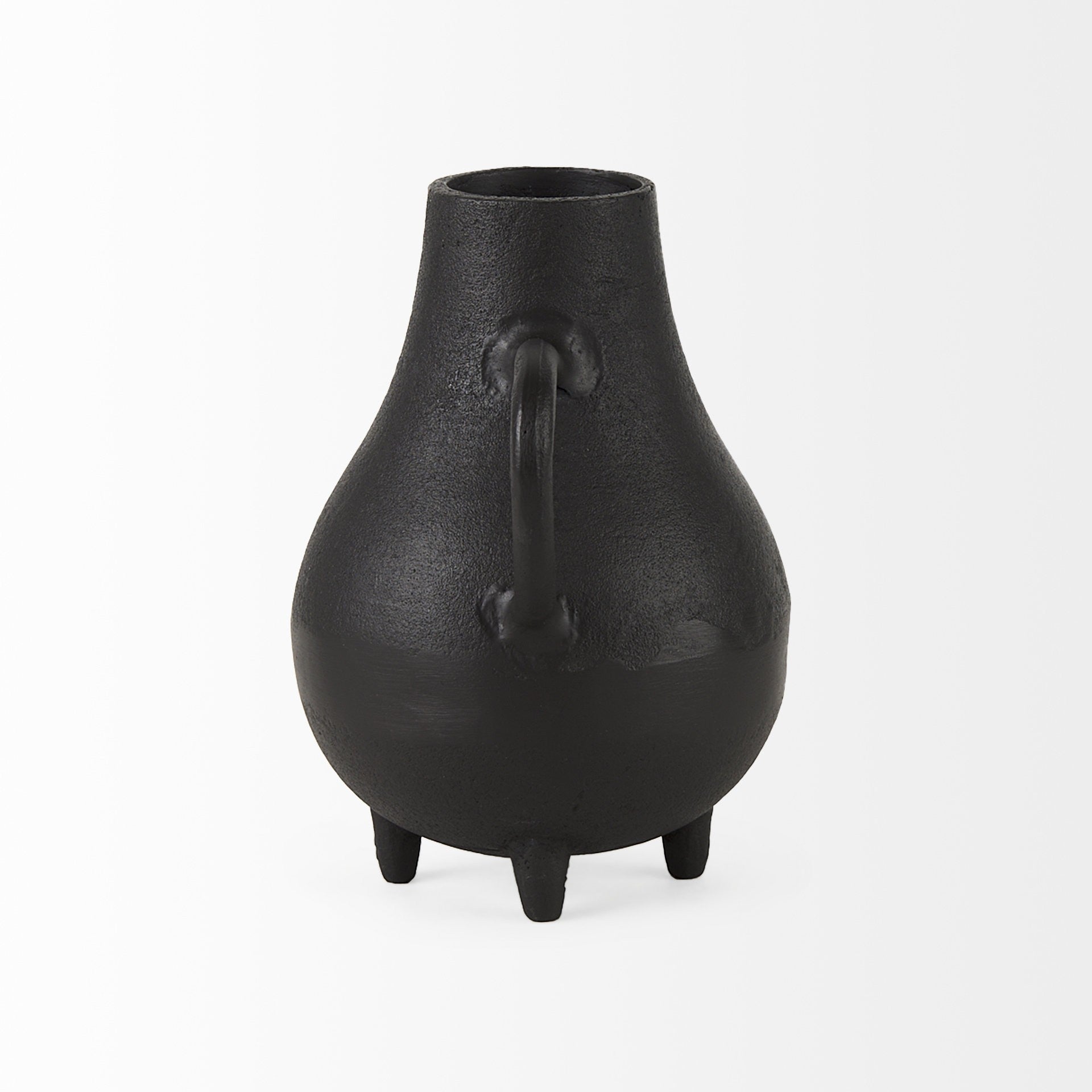 8" Black Two Handle Ceramic Jug Vase - Loft&Timber