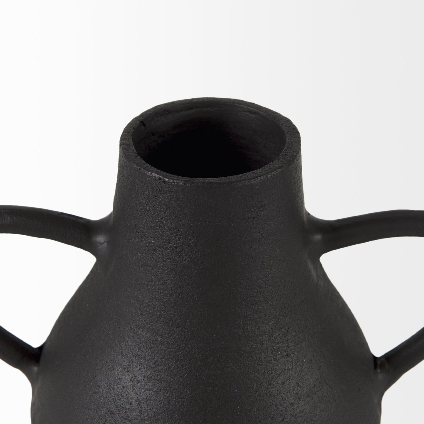 8" Black Two Handle Ceramic Jug Vase - Loft&Timber