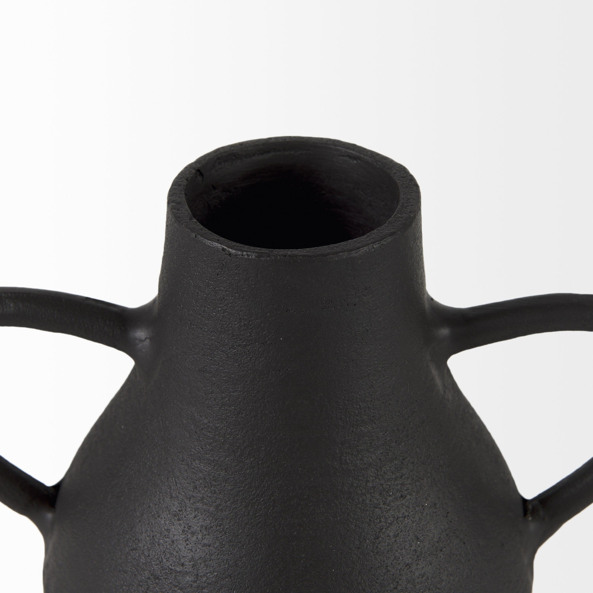 8" Black Two Handle Ceramic Jug Vase - Loft&Timber