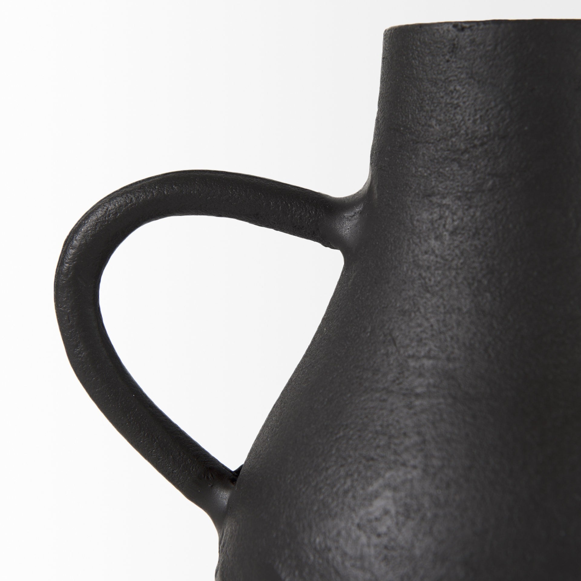 8" Black Two Handle Ceramic Jug Vase - Loft&Timber