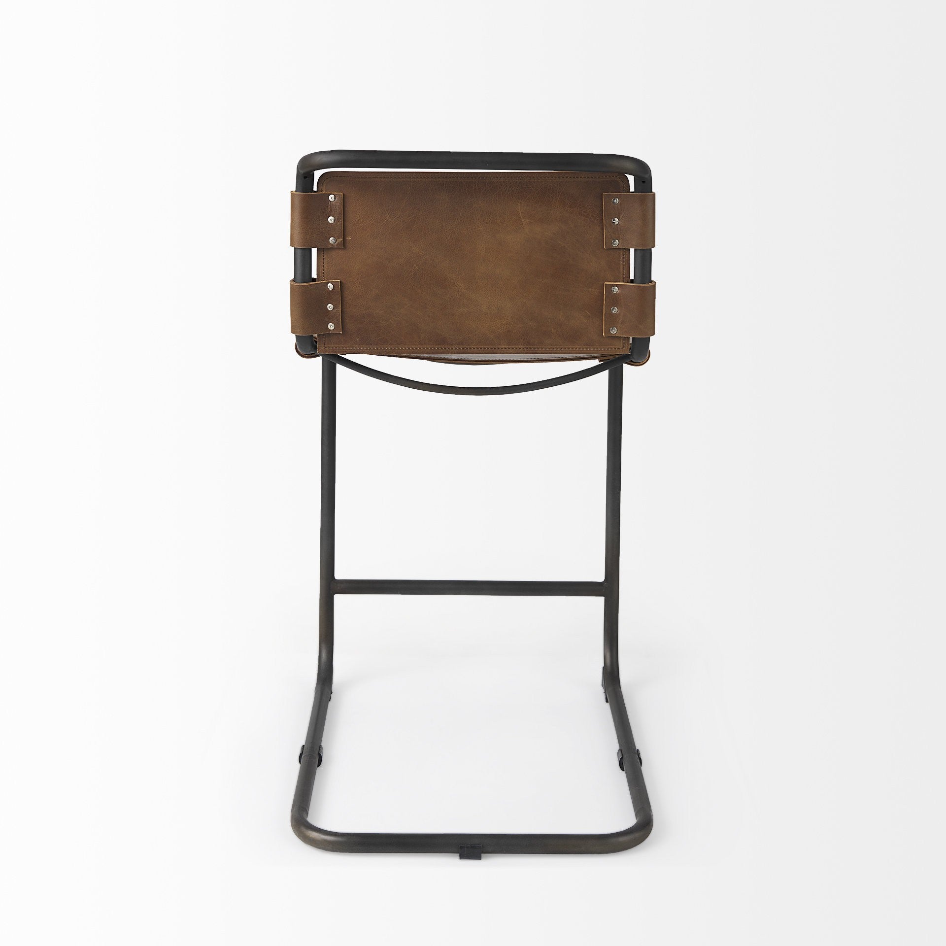 29" Brown And Black Steel Bar Chair - Loft&Timber
