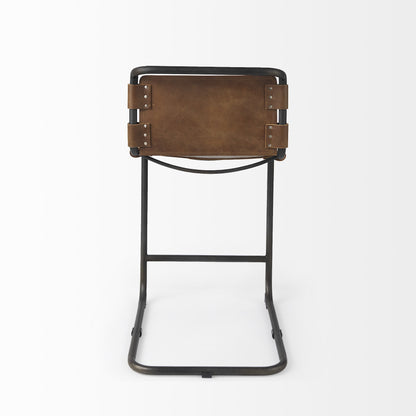 29" Brown And Black Steel Bar Chair - Loft&Timber