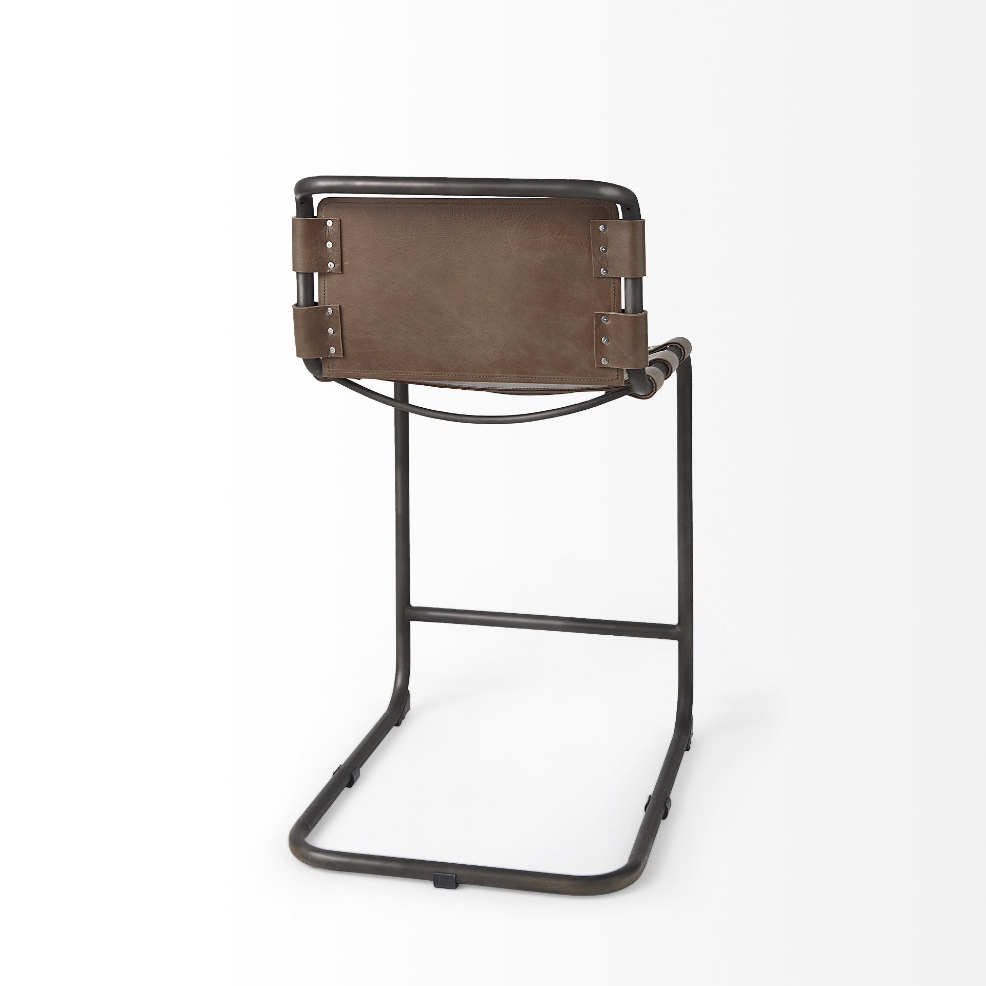 29" Brown And Black Steel Bar Chair - Loft&Timber