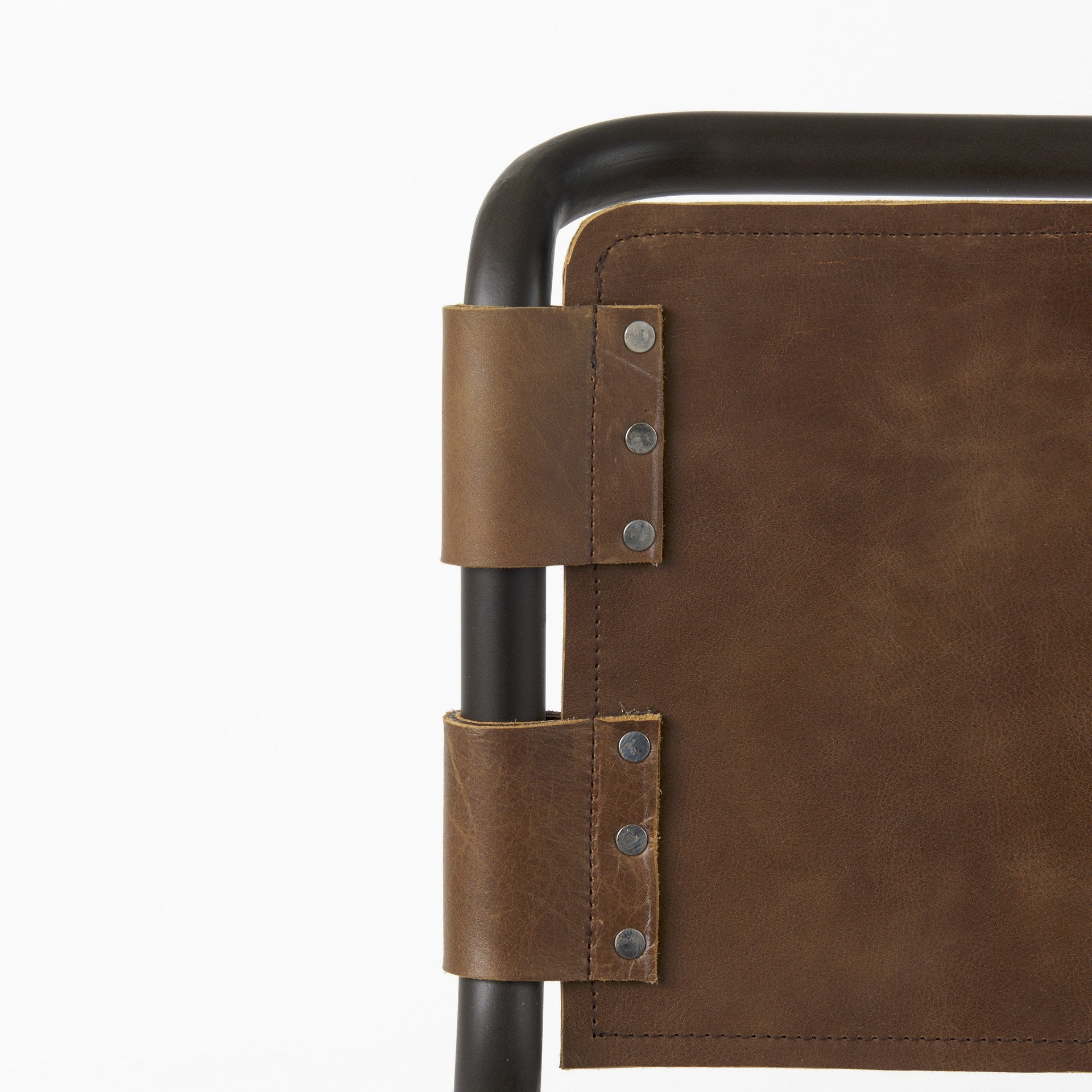 29" Brown And Black Steel Bar Chair - Loft&Timber