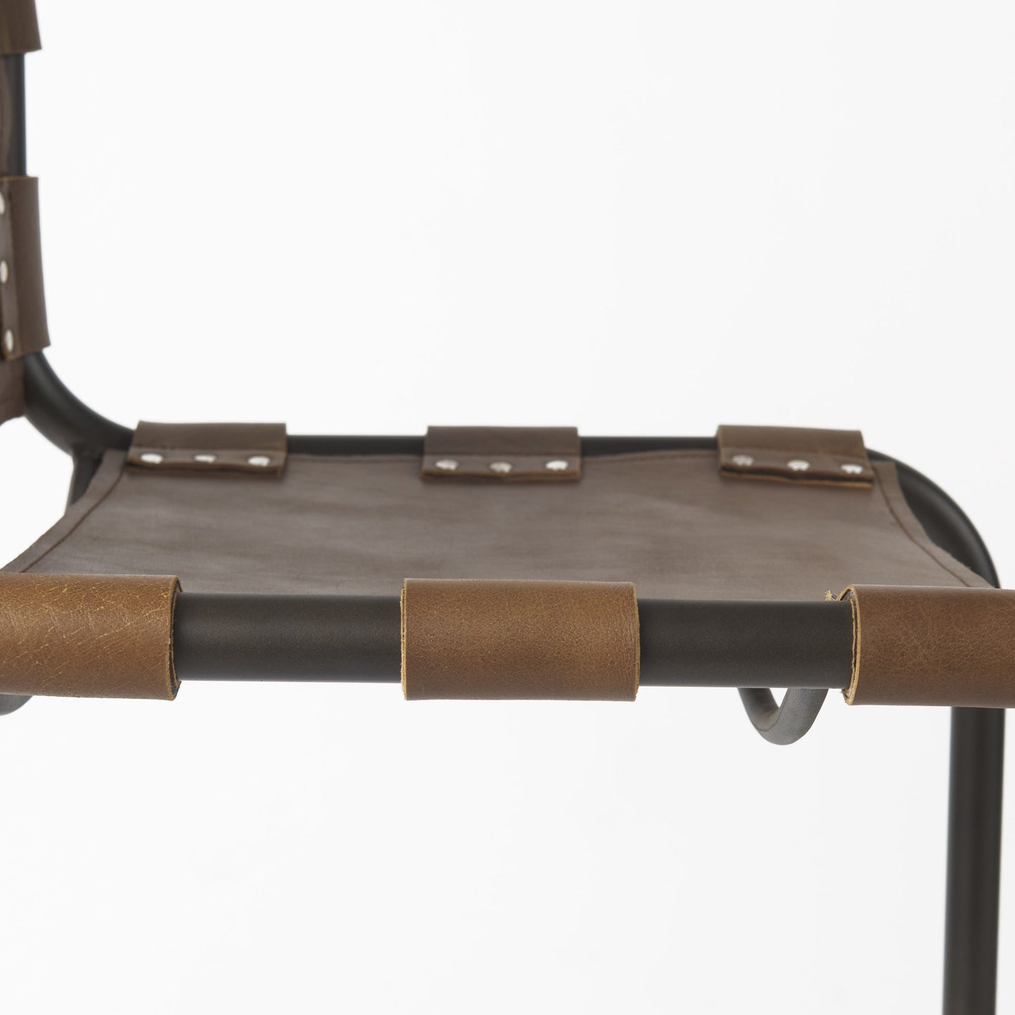 29" Brown And Black Steel Bar Chair - Loft&Timber