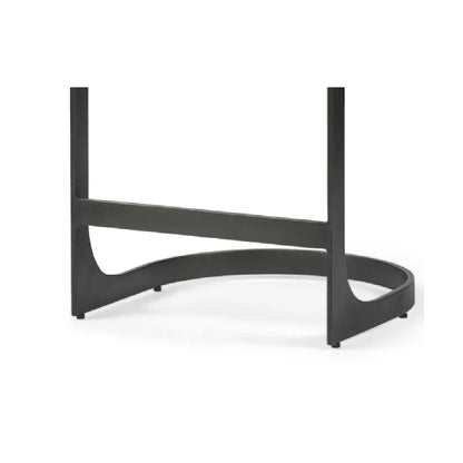 29" Black Leather and Metal Backless Counter Height Bar Chair - Loft&Timber
