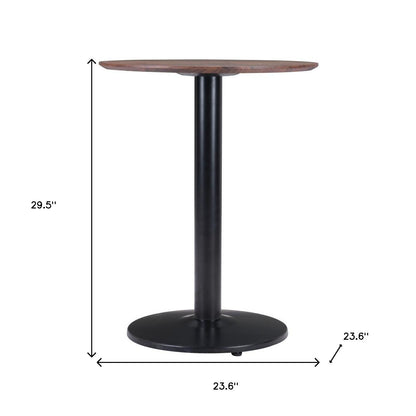 24" Black And Brown Round End Table - Loft&Timber
