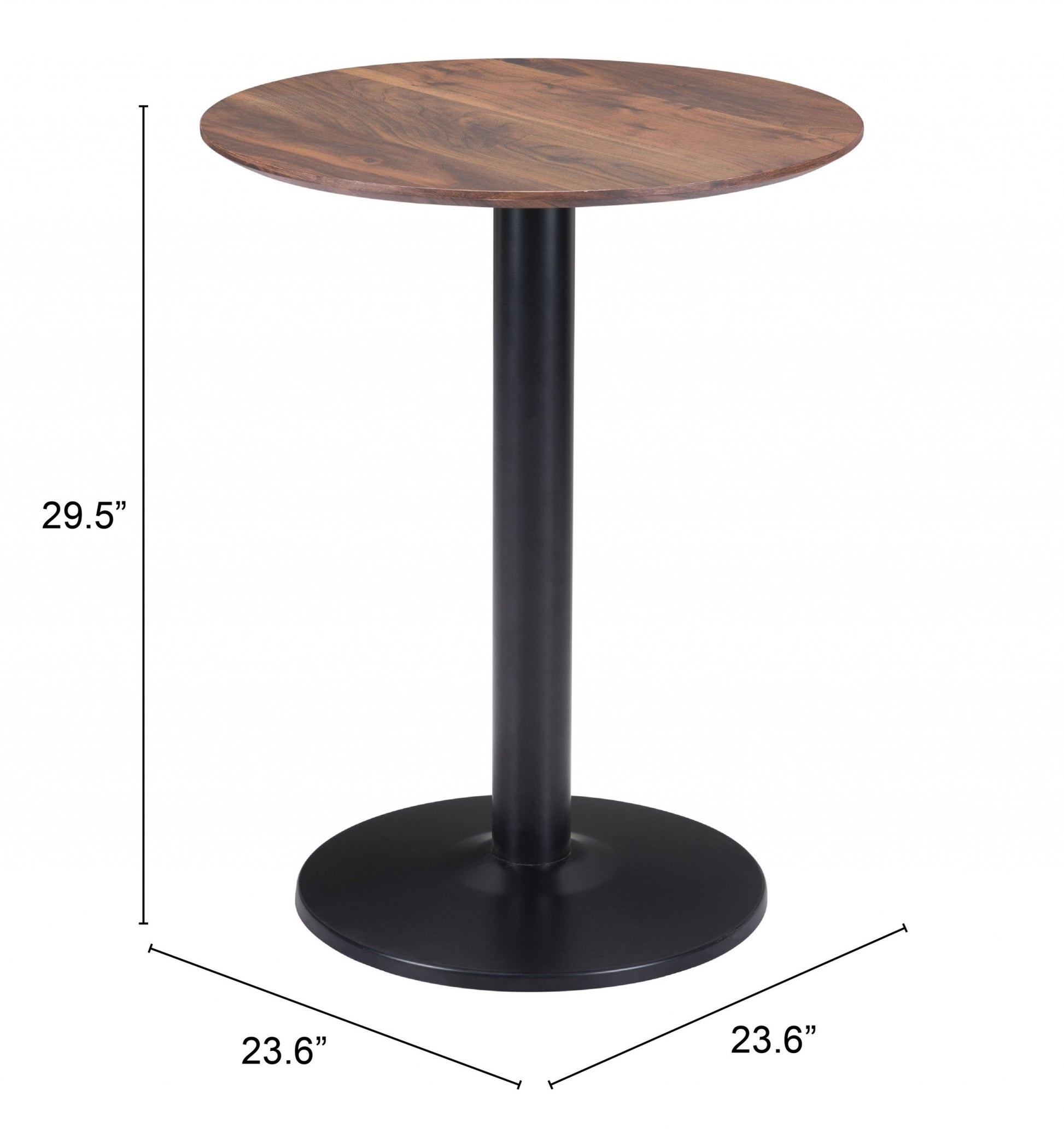 24" Black And Brown Round End Table - Loft&Timber