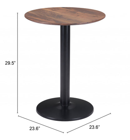 24" Black And Brown Round End Table - Loft&Timber