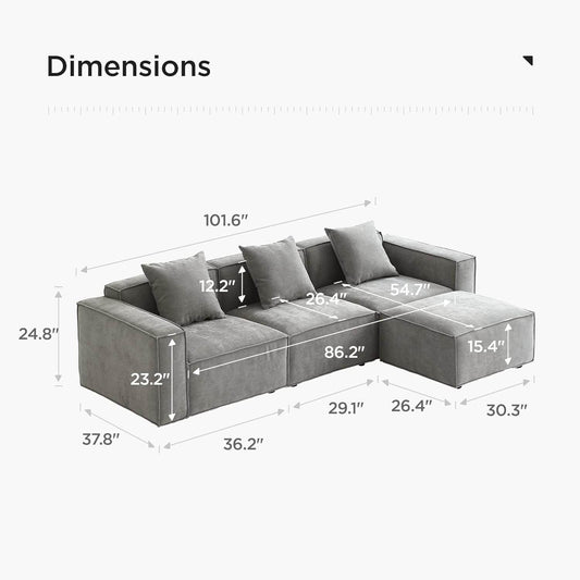 Luxury Modular Sectional Living Room Sofa Set - Loft&Timber