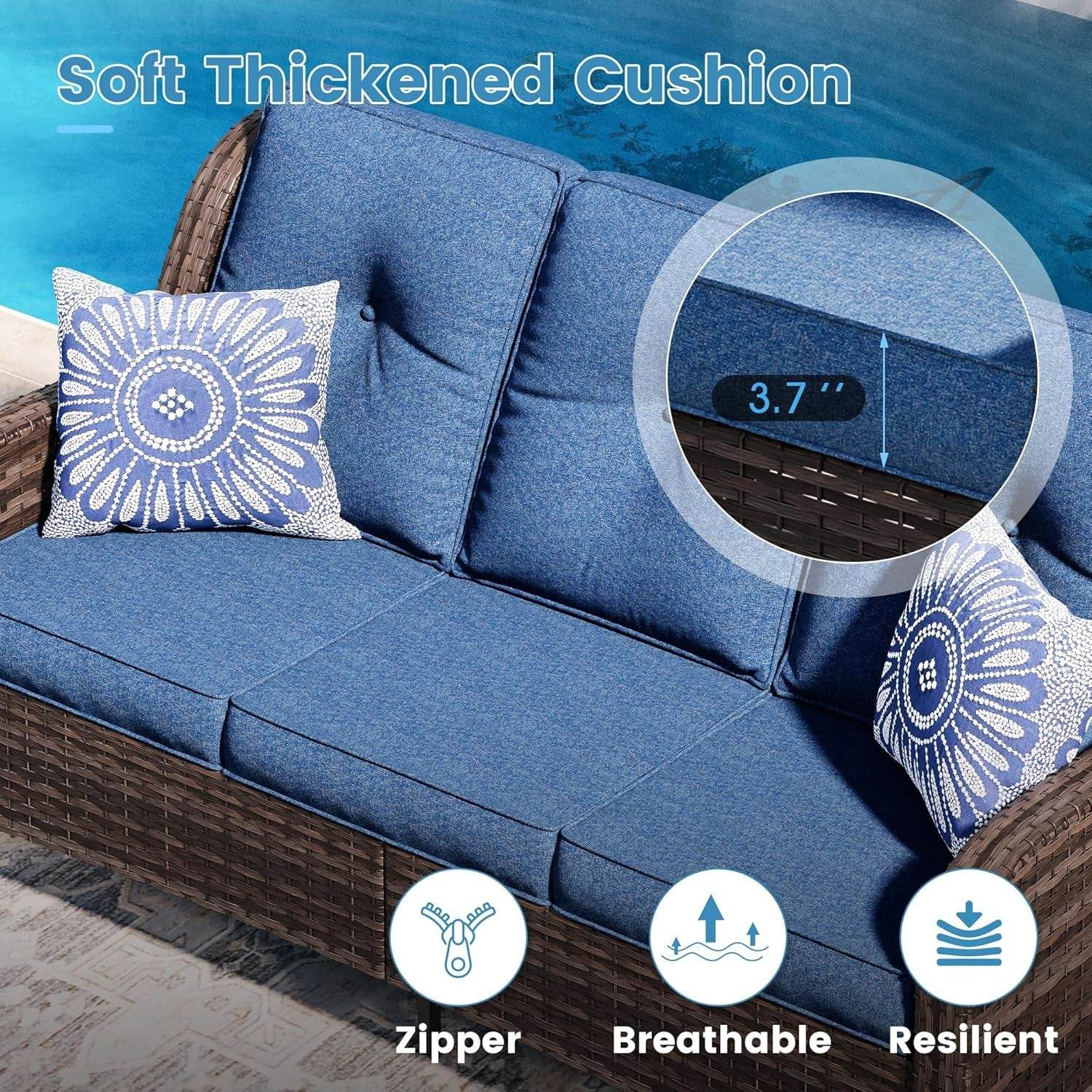 Outdoor Patio Furniture Set with Fire Pit Table - Loft&Timber