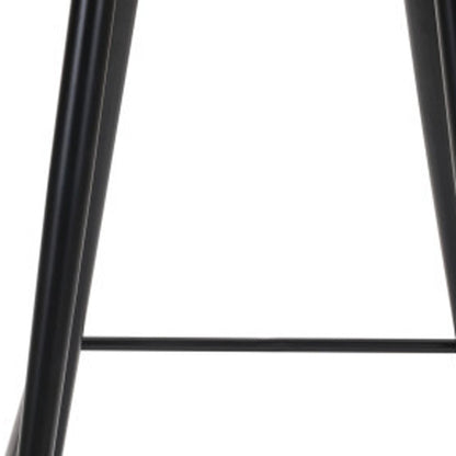 30" Pink And Black Velvet And Steel Bar Height Bar Chair - Loft&Timber