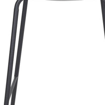31" White And Black Steel Low Back Bar Height Bar Chair - Loft&Timber