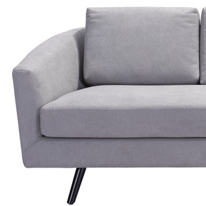 79" Gray Polyester Sofa With Black Legs-6