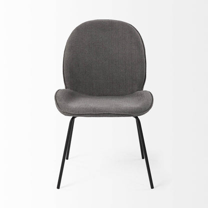 Set of Two Gray and Black Upholstered Fabric Dining Side Chairs - Loft&Timber
