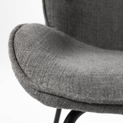 Set of Two Gray and Black Upholstered Fabric Dining Side Chairs - Loft&Timber