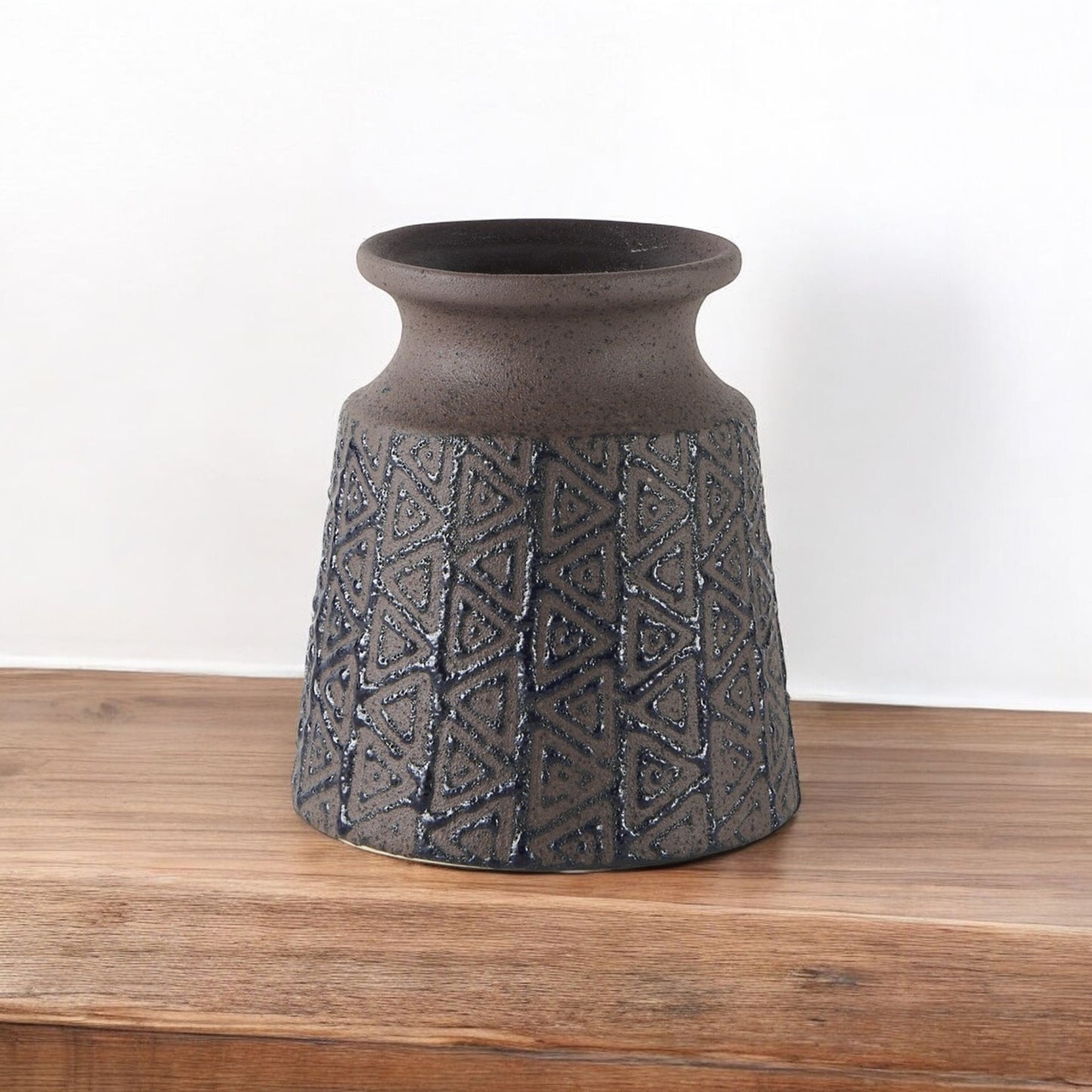 6" Brown Abstract Cylinder Ceramic Table Vase - Loft&Timber