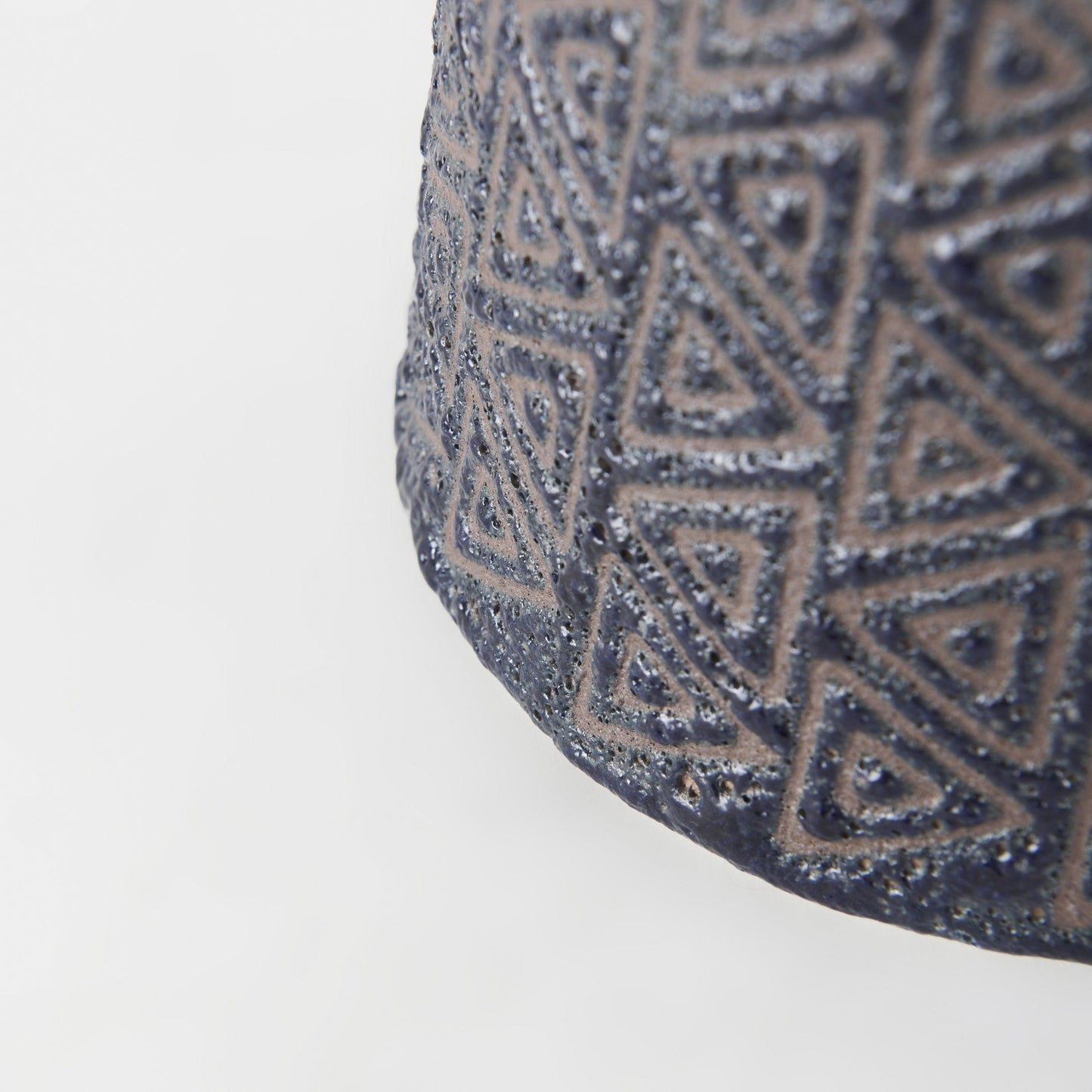 11" Brown and Blue Tribal Ceramic Vase - Loft&Timber