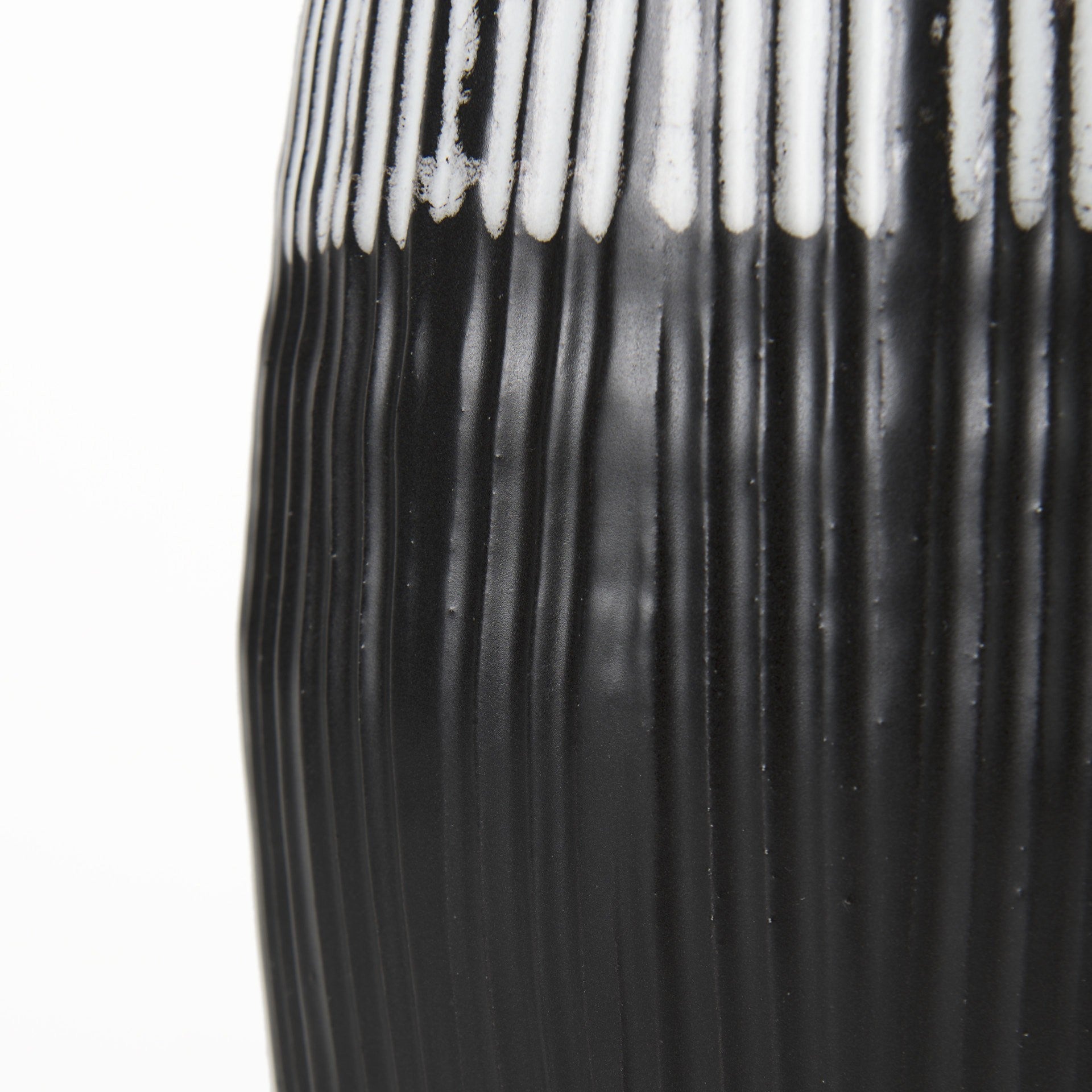 19" Black Gray And White Abstract Cylinder Ceramic Table Vase - Loft&Timber