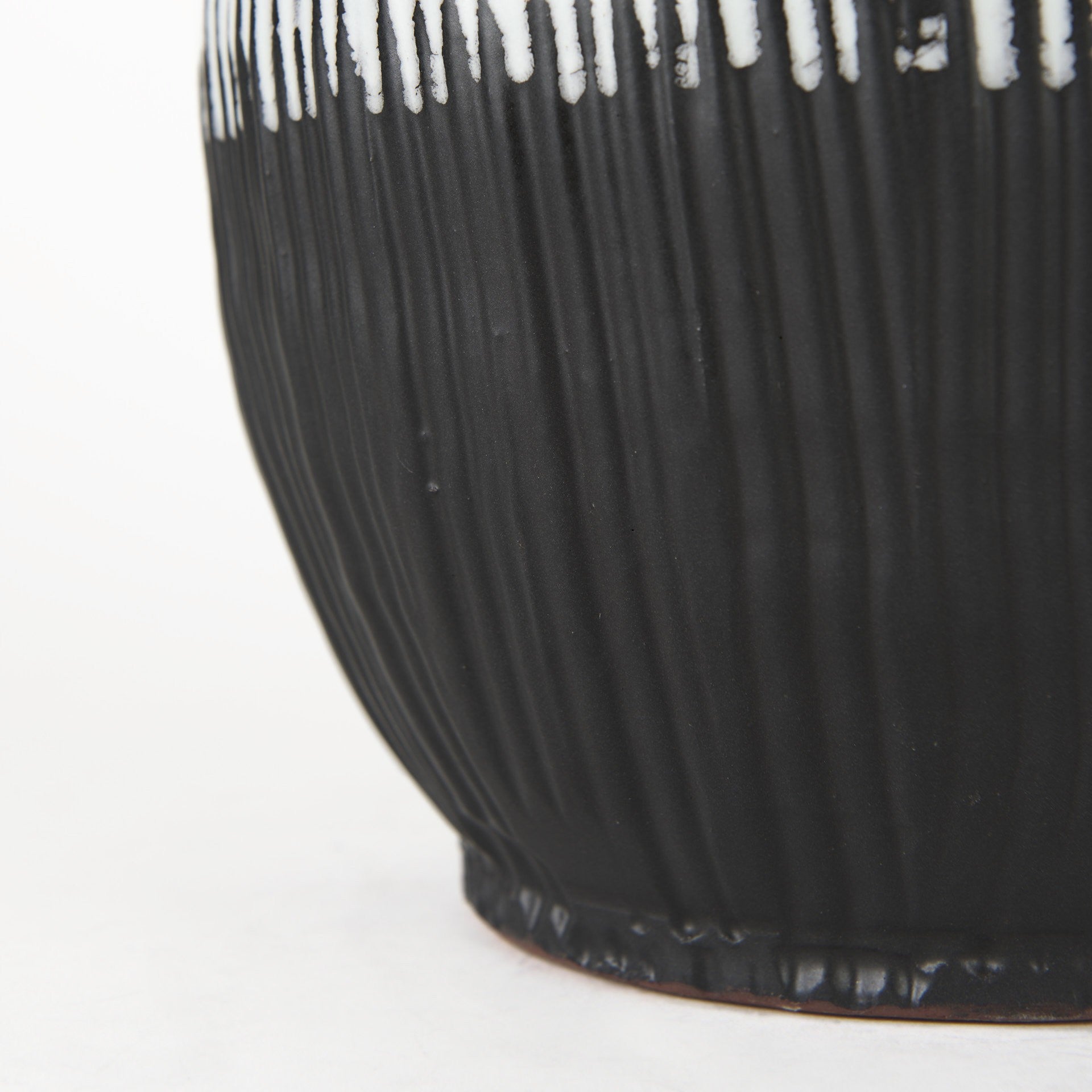13" Black Gray And White Abstract Cylinder Ceramic Table Vase - Loft&Timber
